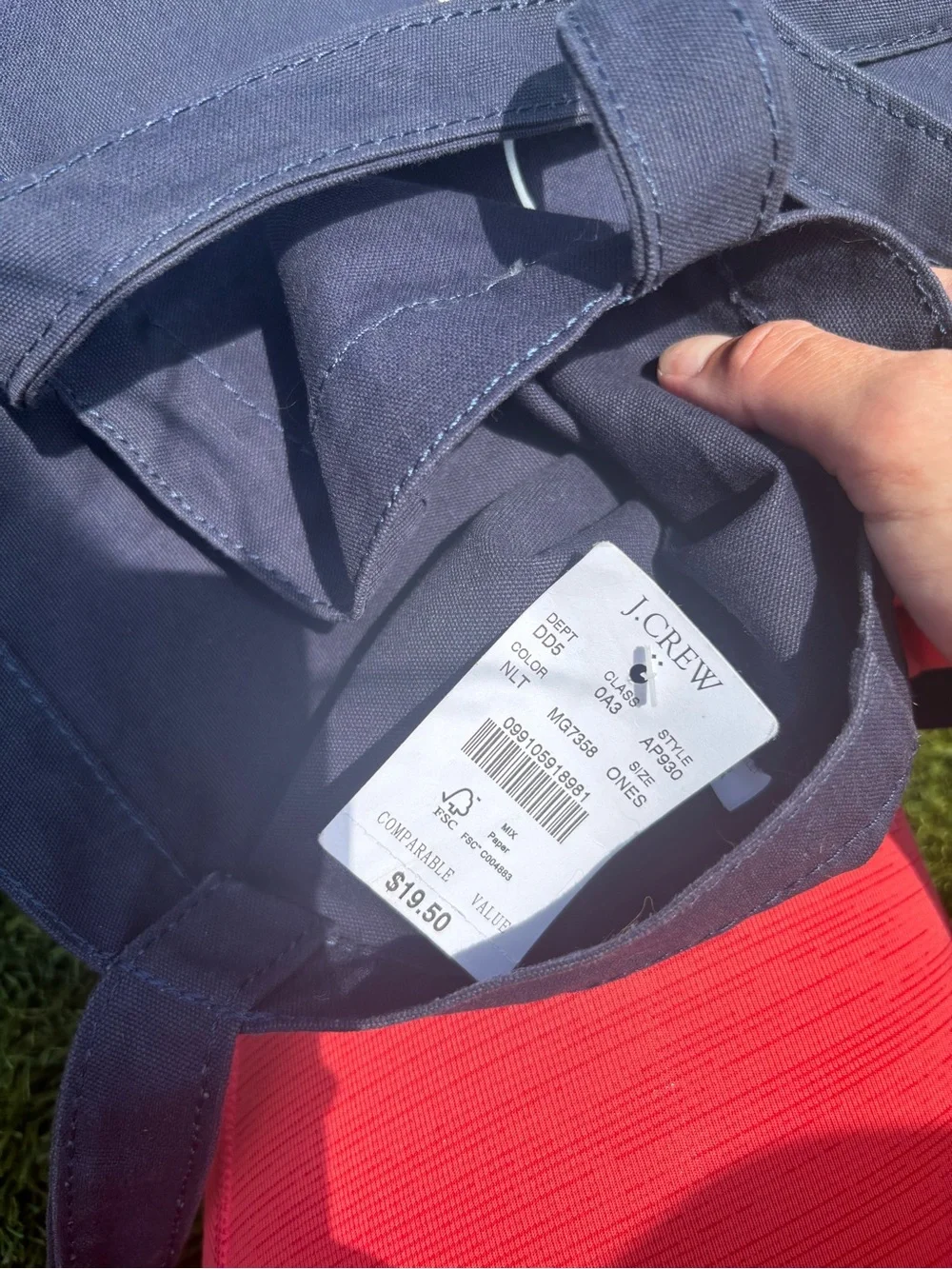 J.Crew Navy Canvas Tote Bag classic w/ tags